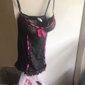 Passion brand hot pink and animal print lingerie